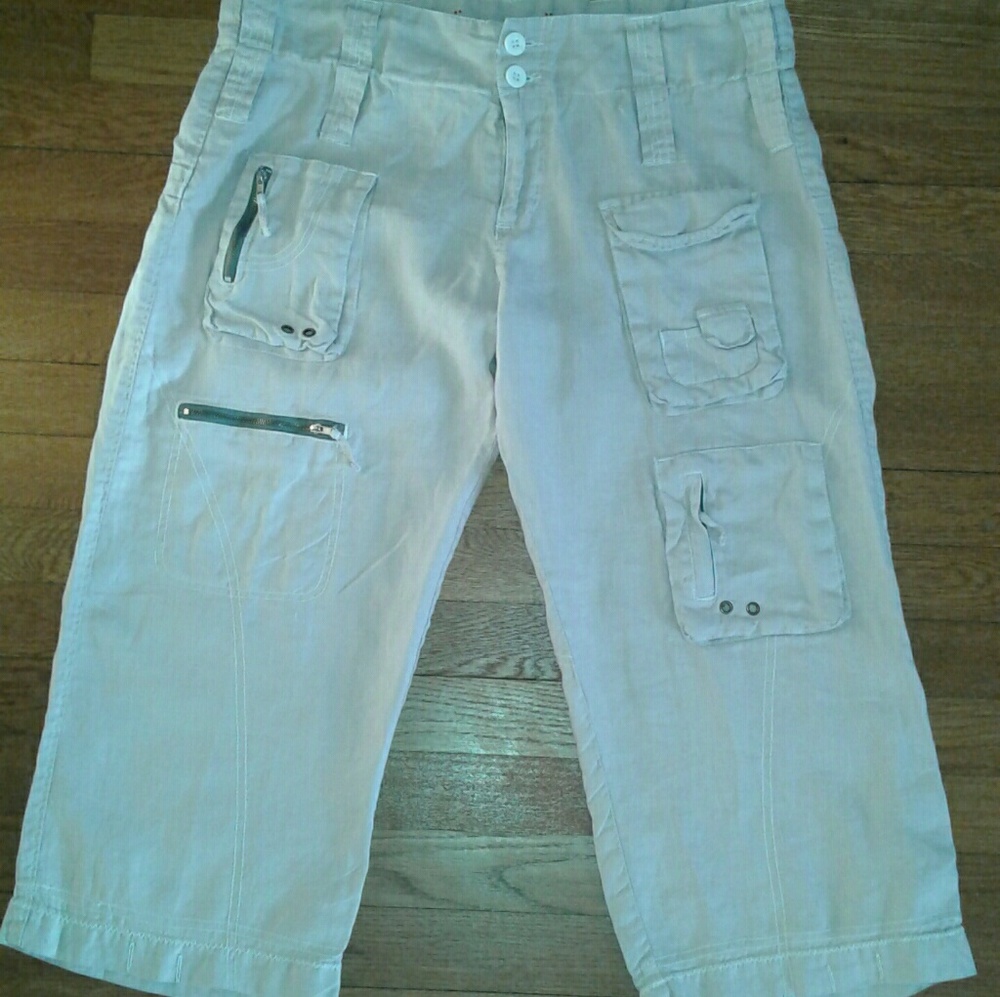 Pete and Greta Johnny Was Capri Cargo Pant Sz 12